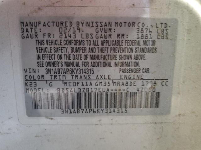 Photo 12 VIN: 3N1AB7AP6KY314315 - NISSAN SENTRA S 