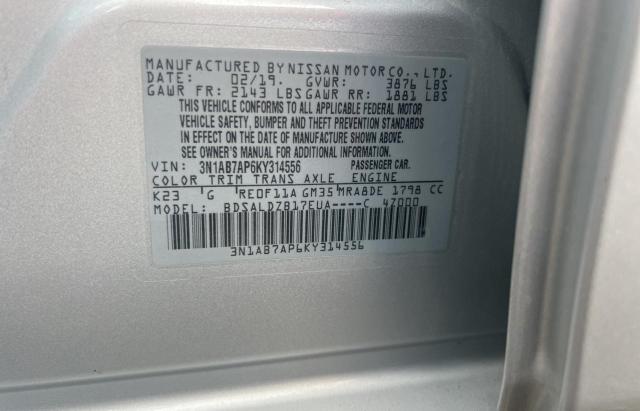 Photo 9 VIN: 3N1AB7AP6KY314556 - NISSAN SENTRA S 