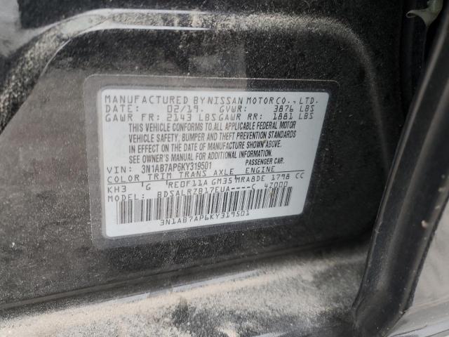 Photo 12 VIN: 3N1AB7AP6KY319501 - NISSAN SENTRA S 