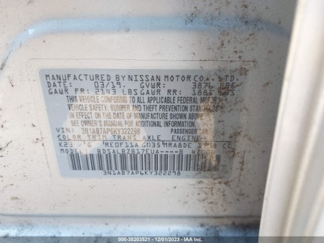 Photo 8 VIN: 3N1AB7AP6KY322298 - NISSAN SENTRA 