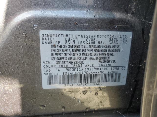 Photo 11 VIN: 3N1AB7AP6KY334600 - NISSAN SENTRA S 