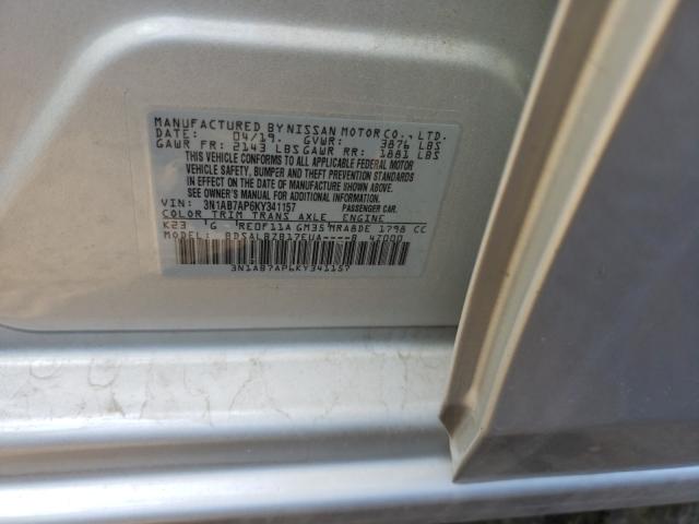 Photo 9 VIN: 3N1AB7AP6KY341157 - NISSAN SENTRA S 