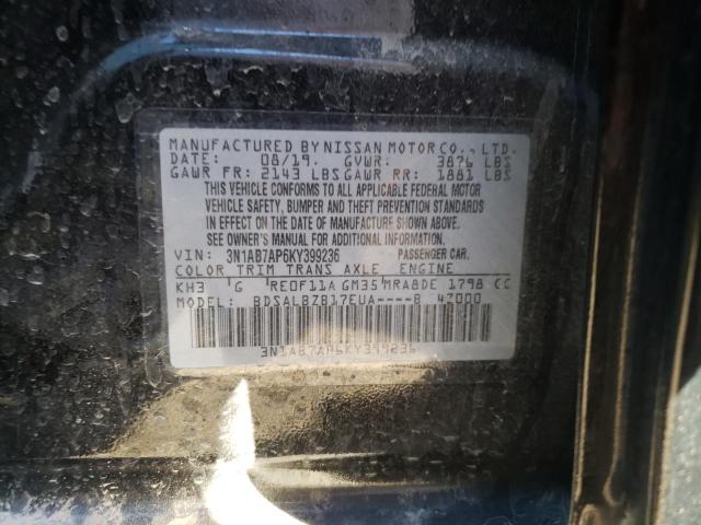 Photo 9 VIN: 3N1AB7AP6KY399236 - NISSAN SENTRA S 