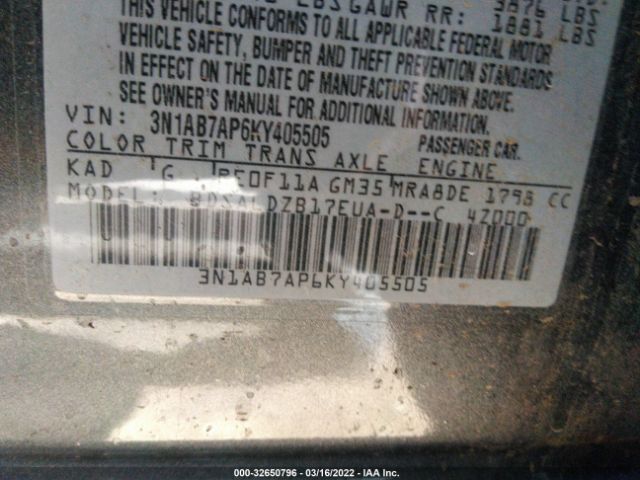 Photo 8 VIN: 3N1AB7AP6KY405505 - NISSAN SENTRA 