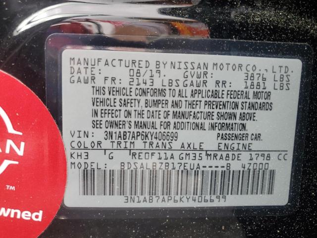 Photo 11 VIN: 3N1AB7AP6KY406699 - NISSAN SENTRA 