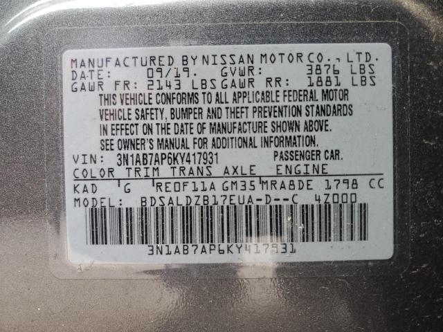 Photo 11 VIN: 3N1AB7AP6KY417931 - NISSAN SENTRA 