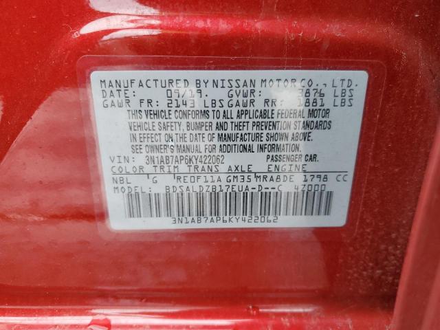 Photo 11 VIN: 3N1AB7AP6KY422062 - NISSAN SENTRA S 