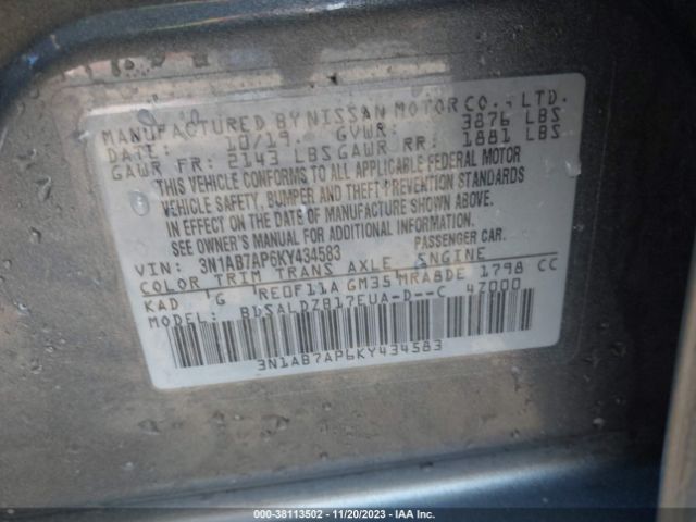 Photo 8 VIN: 3N1AB7AP6KY434583 - NISSAN SENTRA 