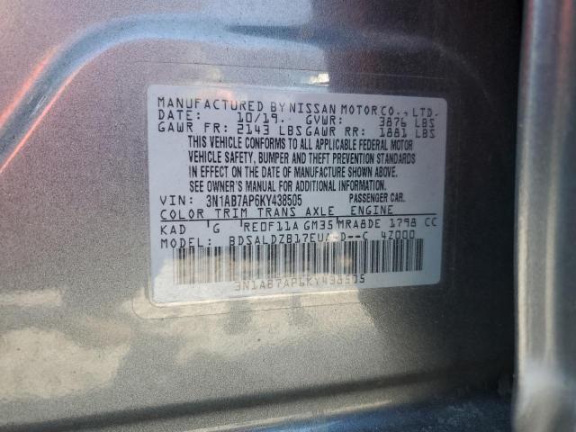 Photo 12 VIN: 3N1AB7AP6KY438505 - NISSAN SENTRA S 