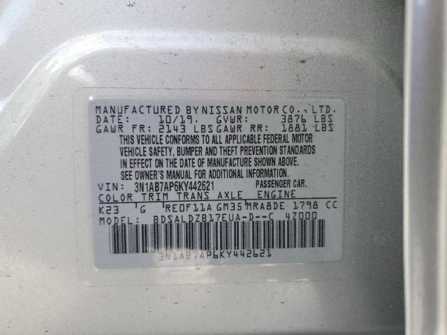 Photo 11 VIN: 3N1AB7AP6KY442621 - NISSAN SENTRA S 