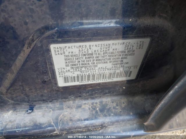 Photo 8 VIN: 3N1AB7AP6KY451996 - NISSAN SENTRA 