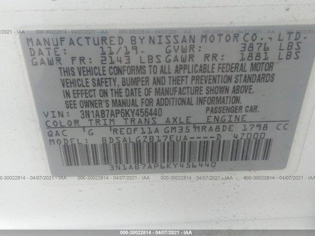 Photo 8 VIN: 3N1AB7AP6KY456440 - NISSAN SENTRA 