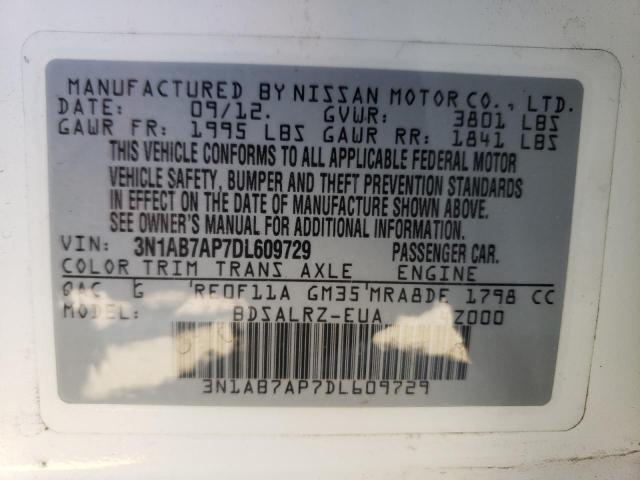 Photo 11 VIN: 3N1AB7AP7DL609729 - NISSAN SENTRA S 