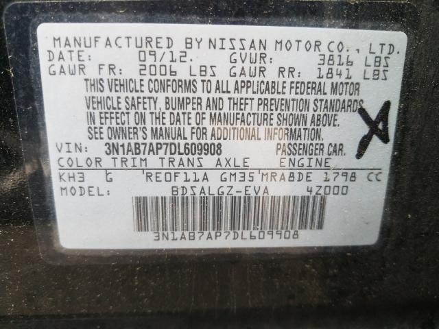 Photo 9 VIN: 3N1AB7AP7DL609908 - NISSAN SENTRA S 