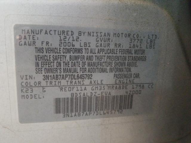 Photo 9 VIN: 3N1AB7AP7DL645792 - NISSAN SENTRA S 