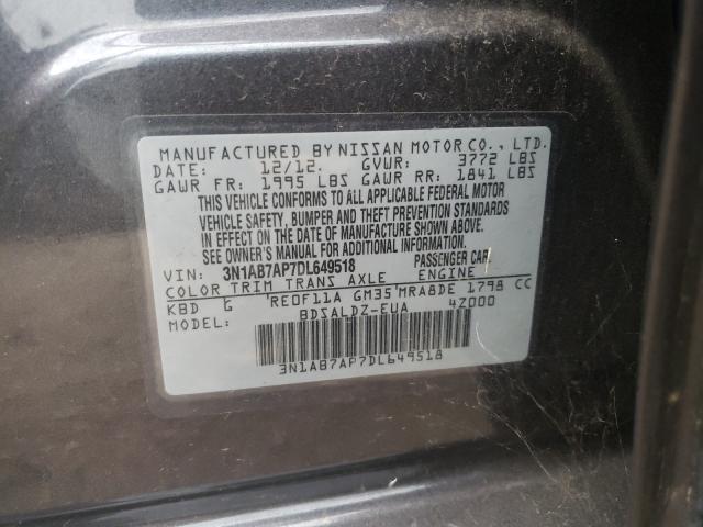 Photo 9 VIN: 3N1AB7AP7DL649518 - NISSAN SENTRA S 