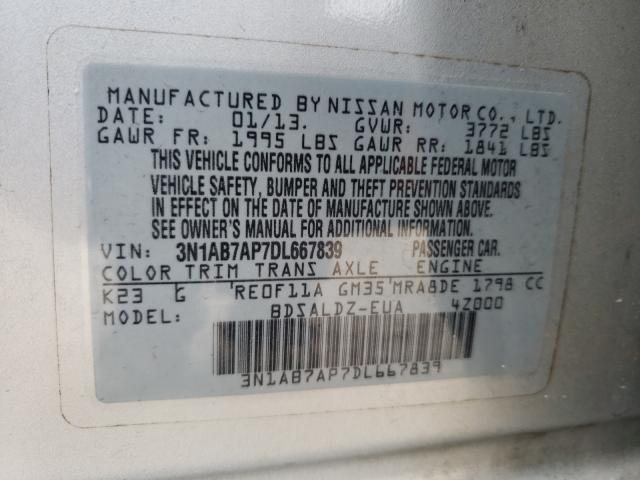 Photo 9 VIN: 3N1AB7AP7DL667839 - NISSAN SENTRA S 