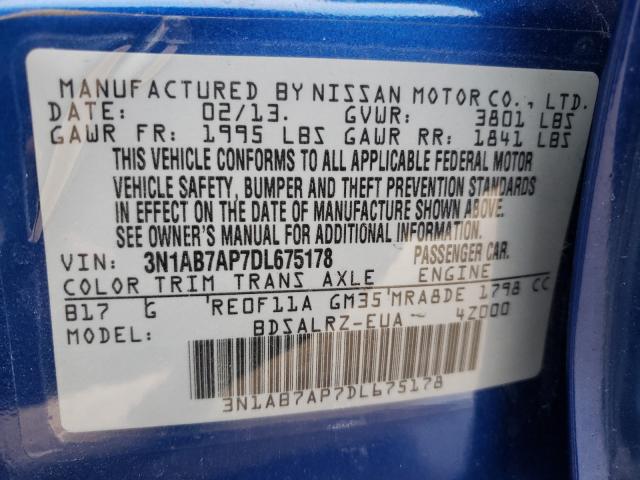 Photo 9 VIN: 3N1AB7AP7DL675178 - NISSAN SENTRA S 