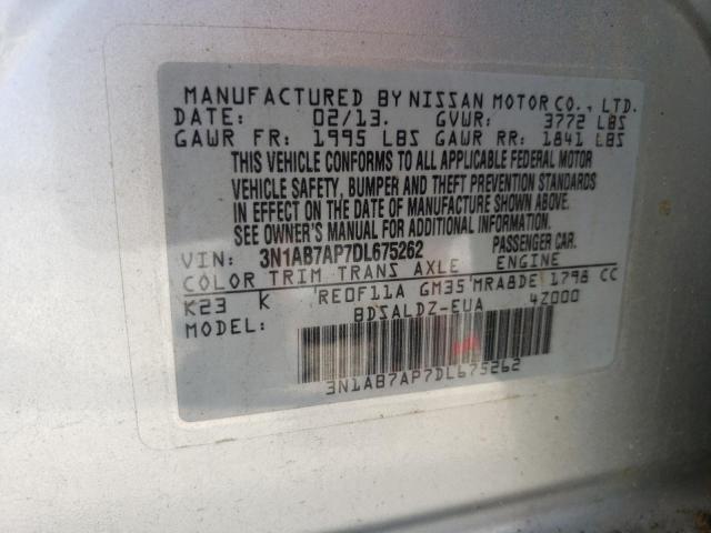 Photo 11 VIN: 3N1AB7AP7DL675262 - NISSAN SENTRA S 