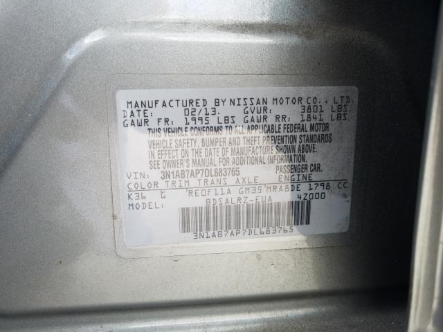 Photo 9 VIN: 3N1AB7AP7DL683765 - NISSAN SENTRA S 