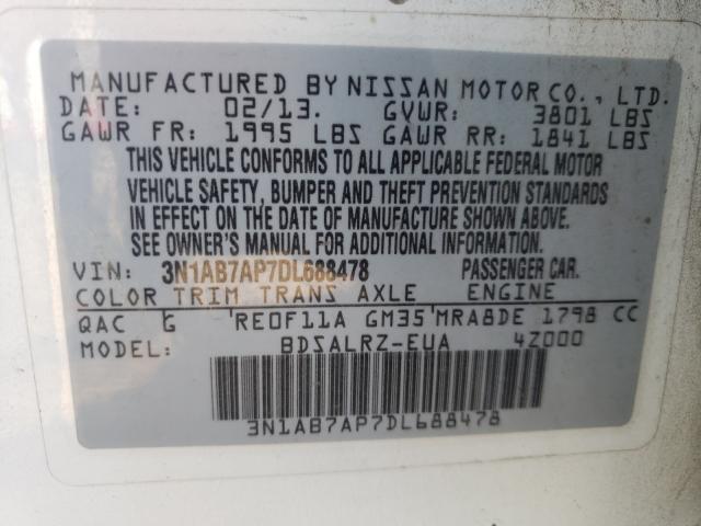 Photo 9 VIN: 3N1AB7AP7DL688478 - NISSAN SENTRA S 