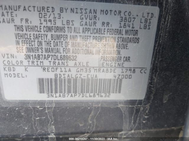 Photo 8 VIN: 3N1AB7AP7DL689632 - NISSAN SENTRA 