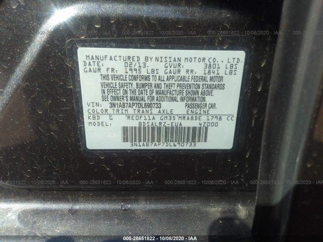 Photo 8 VIN: 3N1AB7AP7DL690733 - NISSAN SENTRA 