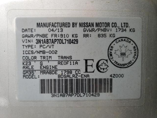 Photo 12 VIN: 3N1AB7AP7DL710429 - NISSAN SENTRA S 