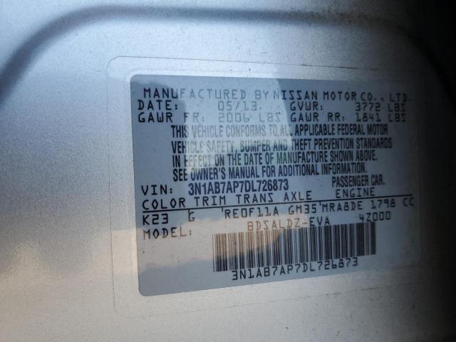 Photo 9 VIN: 3N1AB7AP7DL726873 - NISSAN SENTRA S 