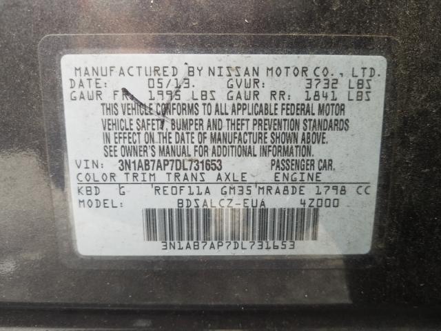 Photo 9 VIN: 3N1AB7AP7DL731653 - NISSAN SENTRA S 