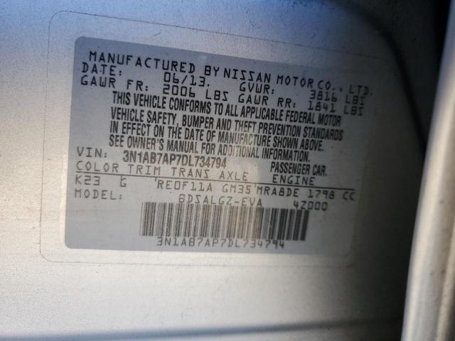 Photo 9 VIN: 3N1AB7AP7DL734794 - NISSAN SENTRA S 