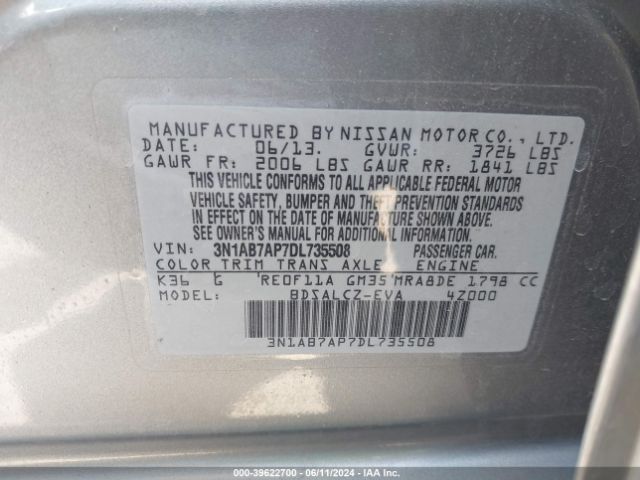 Photo 8 VIN: 3N1AB7AP7DL735508 - NISSAN SENTRA 