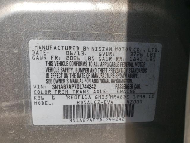 Photo 9 VIN: 3N1AB7AP7DL744242 - NISSAN SENTRA S 