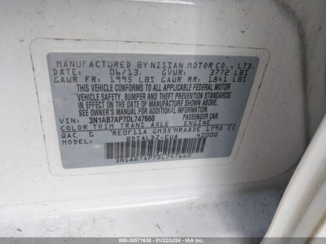 Photo 8 VIN: 3N1AB7AP7DL747660 - NISSAN SENTRA 