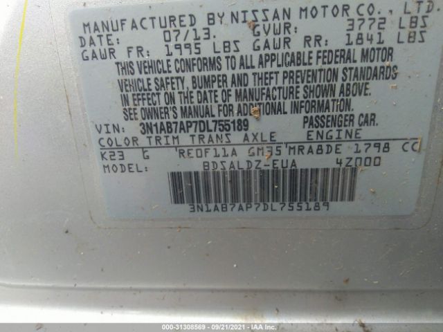 Photo 8 VIN: 3N1AB7AP7DL755189 - NISSAN SENTRA 