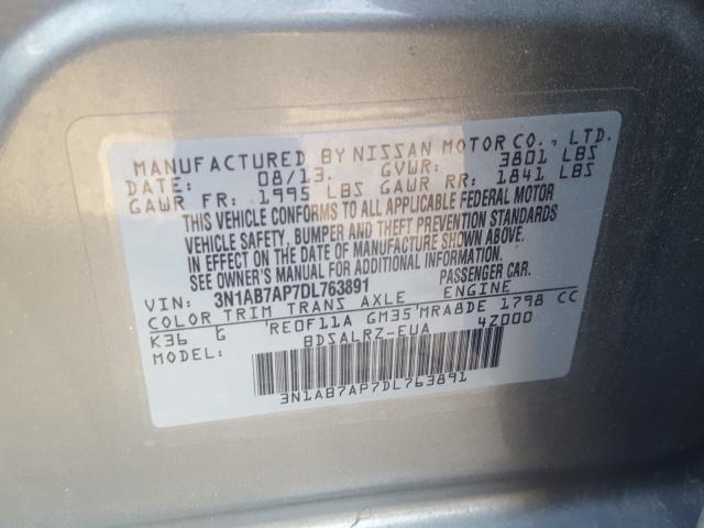 Photo 9 VIN: 3N1AB7AP7DL763891 - NISSAN SENTRA S 