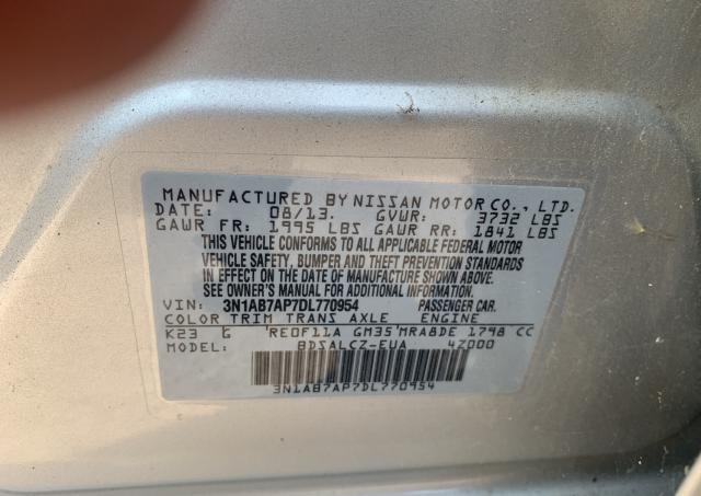 Photo 9 VIN: 3N1AB7AP7DL770954 - NISSAN SENTRA S 