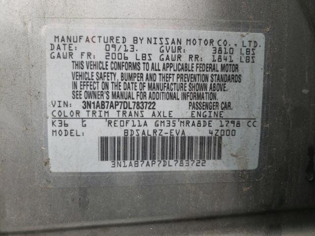 Photo 9 VIN: 3N1AB7AP7DL783722 - NISSAN SENTRA S 