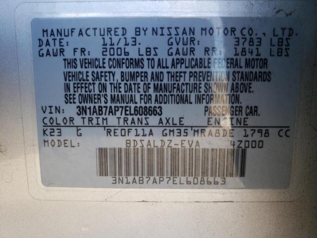 Photo 11 VIN: 3N1AB7AP7EL608663 - NISSAN SENTRA 