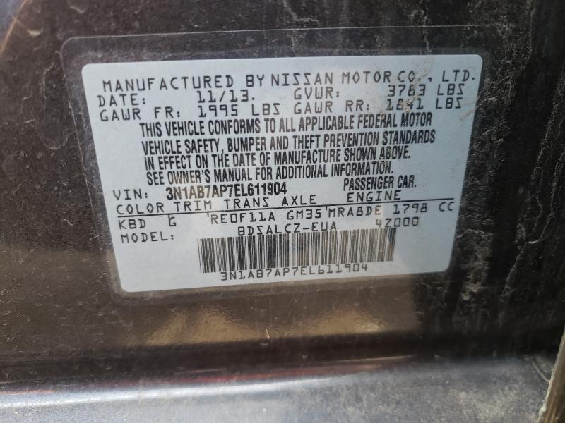 Photo 9 VIN: 3N1AB7AP7EL611904 - NISSAN SENTRA S 