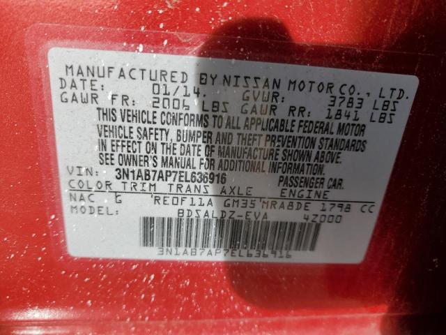 Photo 11 VIN: 3N1AB7AP7EL636916 - NISSAN SENTRA S 