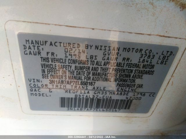 Photo 8 VIN: 3N1AB7AP7EL650167 - NISSAN SENTRA 