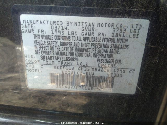 Photo 8 VIN: 3N1AB7AP7EL654929 - NISSAN SENTRA 