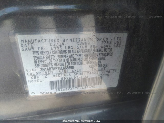 Photo 8 VIN: 3N1AB7AP7EL658690 - NISSAN SENTRA 