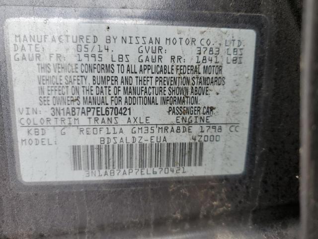 Photo 11 VIN: 3N1AB7AP7EL670421 - NISSAN SENTRA 