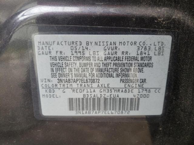 Photo 9 VIN: 3N1AB7AP7EL670872 - NISSAN SENTRA 