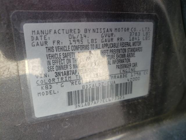 Photo 9 VIN: 3N1AB7AP7EL673321 - NISSAN SENTRA S 