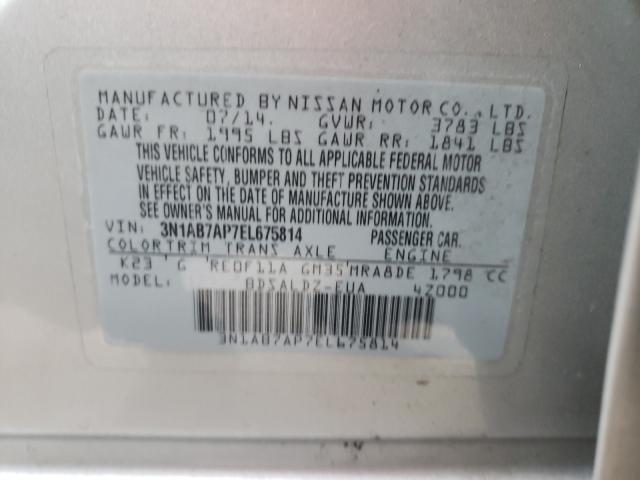 Photo 9 VIN: 3N1AB7AP7EL675814 - NISSAN SENTRA S 