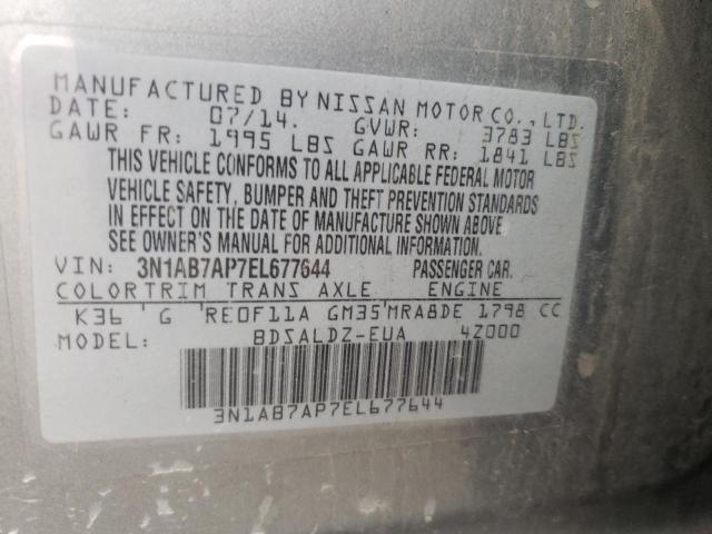 Photo 12 VIN: 3N1AB7AP7EL677644 - NISSAN SENTRA S 