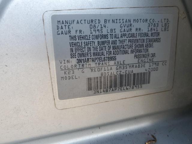 Photo 11 VIN: 3N1AB7AP7EL678955 - NISSAN SENTRA S 